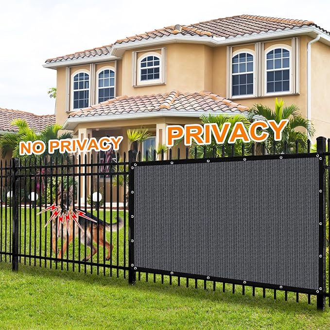 Artpuch 90% Sun Shade Cloth, 8 x 12 FT Pergola Shade Cover Canopy with Grommets, Sun Screen Fabric Tarp for Patio, Outdoor, Garden, Backyard, Blue Grey