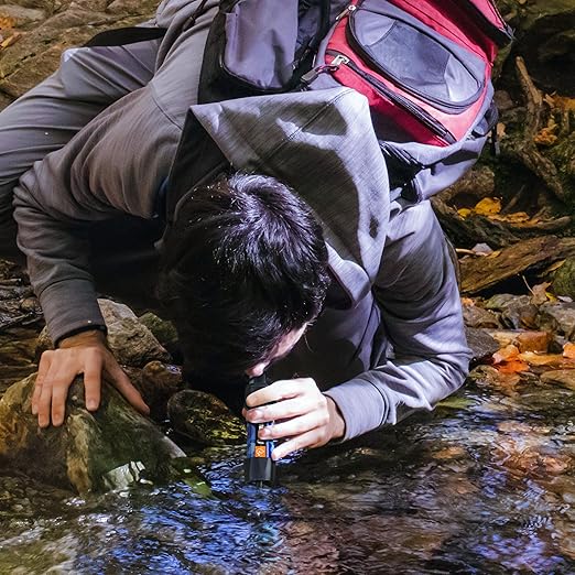 Straw Water Filter, Portable Water Filtration System Water Purifier, Personal Outdoor Emergency Survival Gear for Hiking Travel Camping Accessories Emergency Preparedness Outdoor Activities