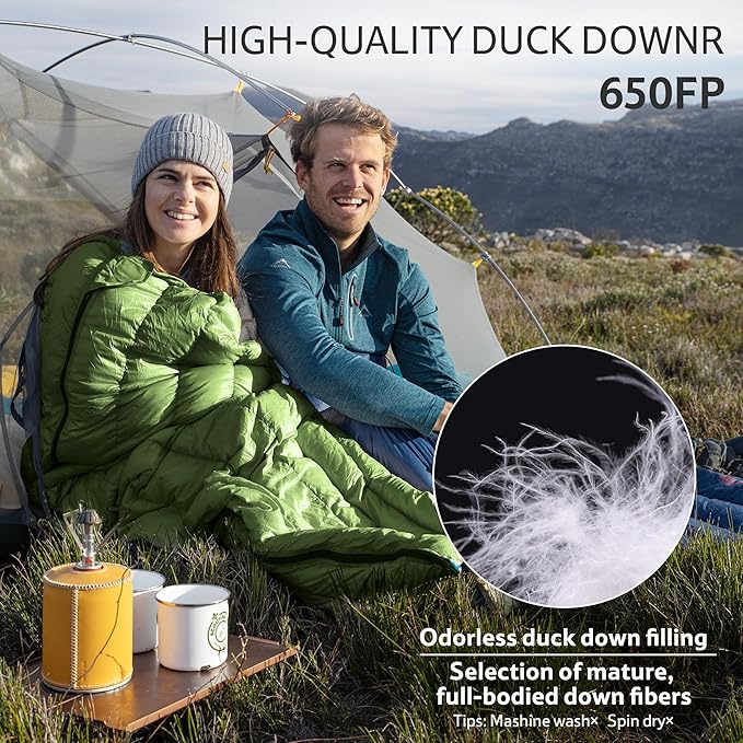 Naturehike Ultralight Backpacking RDS Down Sleeping Bag for Adults, 650 Fill Power Sleeping Bag for 42/52℉, 20oz Compact Lightweight Sleeping Bags for Hiking Camping 3 Seasons