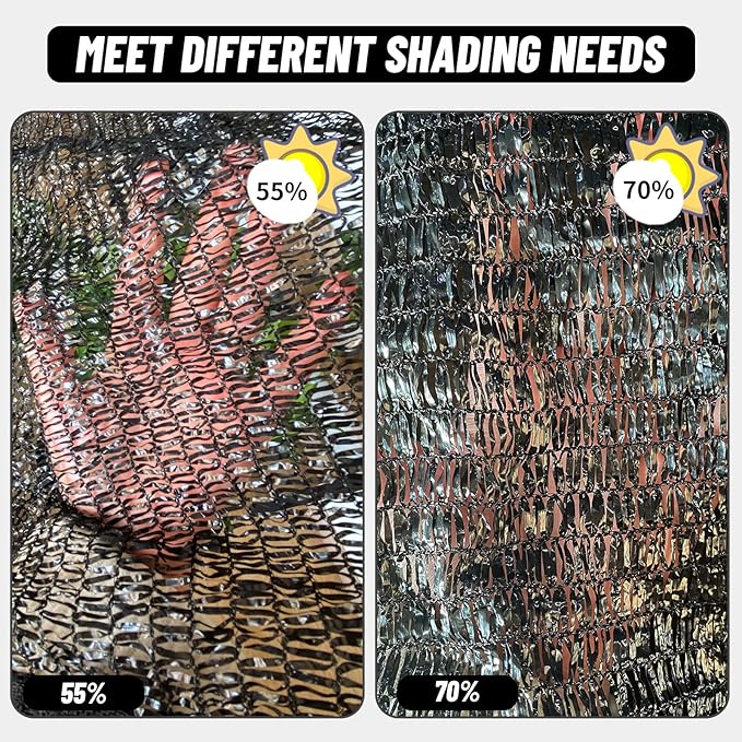 Cool Area 70% Sun Shade Cloth Mesh Tarp with Grommets for Plant Cover 10x20ft Patio Canopy Garden Pergola Greenhouse Car Barn Kennel Black