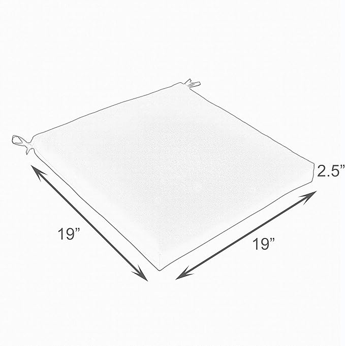 Sorra Home Sunbrella Bristol Square Chair Cushion (Set of 2) - Fade & Water Resistant, Outdoor & Indoor Patio Seat Cushion with Plush Foam - Canvas Black (20" x 20" x 2.5")