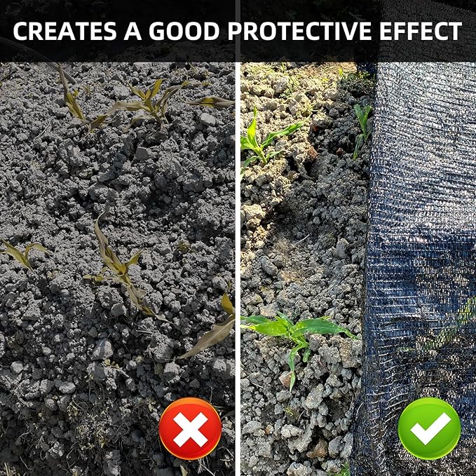 50% Shade Cloth, 10x12FT Sun Shade Cover Net Mesh Tarp with Grommets for Greenhouse, Plant, Garden, Patio, Pergola, Sun Shade Canopy Black