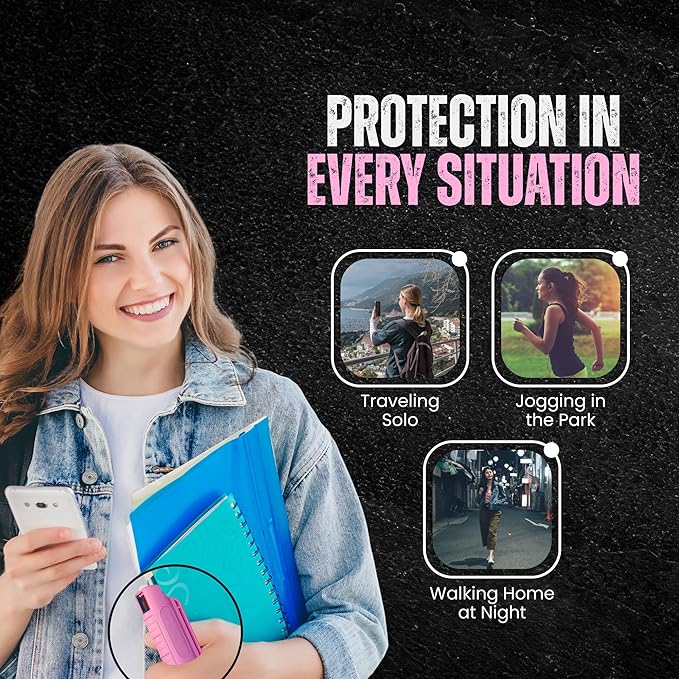 Police Magnum Keychain Pepper Spray Self Defense Belt Clip Holder - 3 Pack Tactical Maximum Strength OC with Dye - Small Safety Key Chains for Women & Men - Made in The USA