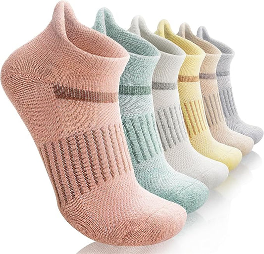 6 Pairs Merino Wool Ankle Running Hiking Socks Compression Support Breathable Thick Cushion No Show Socks for Women Men