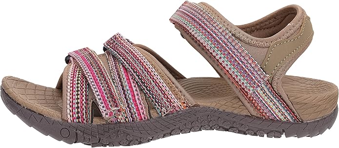 WHITIN Women’s Hiking Sandals with Arch Support | Adjustable Hook and Loop Straps | Durable Sport Sandals for Outdoor Adventure