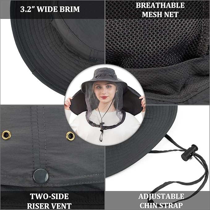 Palmyth Head Net Hat, Sun Hat Safari Hat