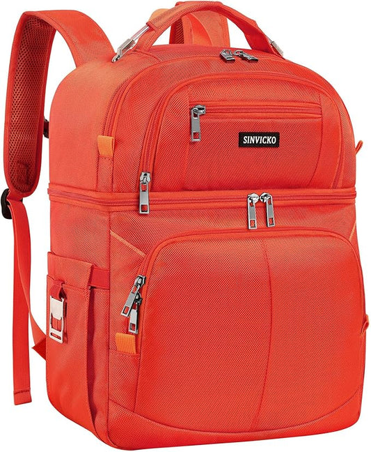 Insulated Cooler Backpack,Double Deck Leakproof Cooler Bag,Insulated Backpack Cooler Lunch Backpack for Men Women