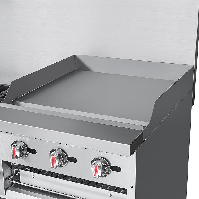 KoolMore KM-CRGB60-NG 60 in. 6 Burner Commercial Natural Gas Range with 24 in. Griddle and Broiler