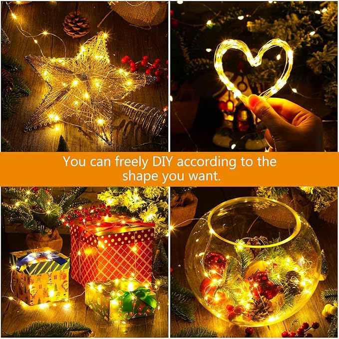 Macarrie 6 Pack Fairy Lights USB Powered 16 ft 50 LED Warm White String Lights Plug in for Xmas Indoor Outdoor Party Wedding Home Festival Tree Garden Decoration