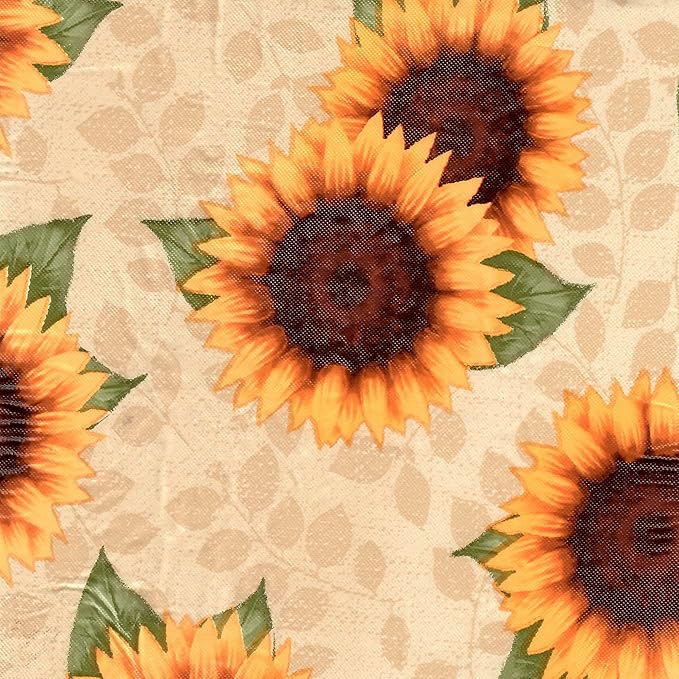 LAMINET Elastic Fitted Table Cover - Sunflower - Small Round - Fits Tables up to 44" Diameter