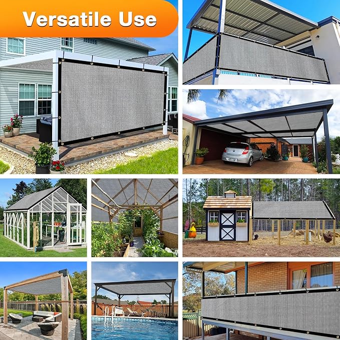 Artpuch Outdoor Pergola Shade Cover 6x19 FT Sun Shade Cloth with Grommets Light Grey 90% UV Protection Canopy Patio Privacy Screen (Customized Available)