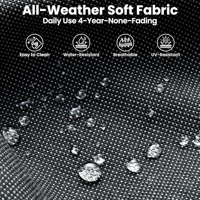 ovios 6 Pieces Patio Furniture Set with 54" Fire Pit Table, Outdoor Wicker Sofa with Comfy Cushions, All Weather High Back Rattan Couch Conversation Set, Black