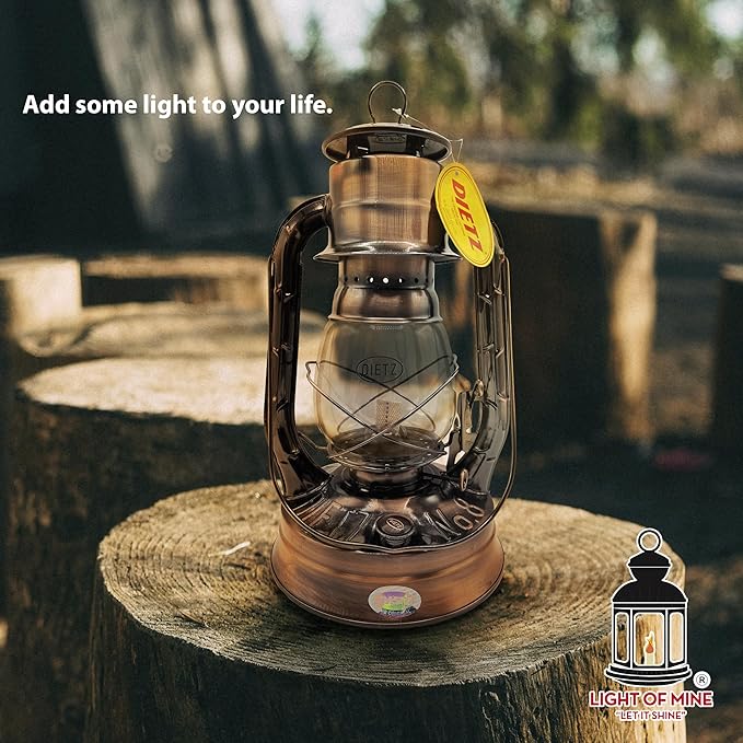 Light of Mine - Dietz #08 Air Pilot Bronze Oil Lantern with 7/8" Replacement Wick Strips (Bronze)