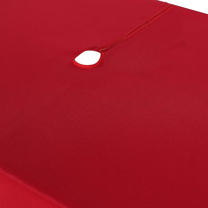 LUSHVIDA Rectangle Outdoor Tablecloth with Umbrella Hole and Zipper, 60x102 Inch Red, Washable Waterproof Table Cloth Spill Proof Wrinkle Free Table Cover for Patio Spring Summer Picnic BBQS
