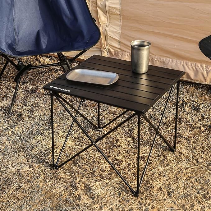 ROCK CLOUD Portable Camping Table Ultralight Aluminum Camp Table Folding Compact Beach Table for Camping Hiking Backpacking Outdoor Picnic(Reinforced Frame-Medium)