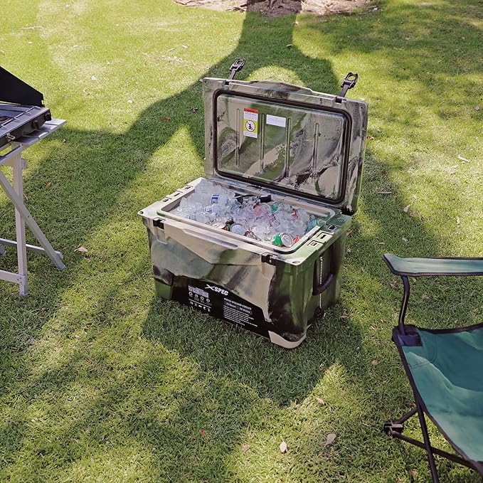 Xspec 60 Qt XL Roto Molded High Performance Camping Cooler Ice Chest | Extra Large Pro Tough Durable Outdoor Overland Rotomolded Hard Cooler