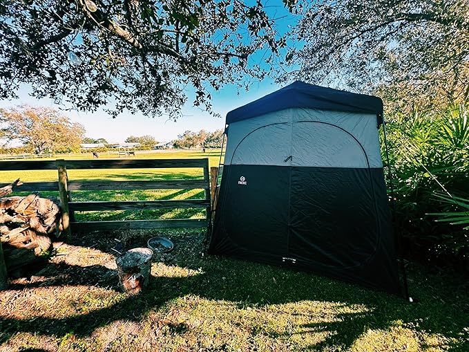Nice C Camping Shower Tent, Instant Pop Up Changing Tent, Privacy Tent, Outdoor Shower Enclosure, Toilet Tent, Oversize (2 Room)