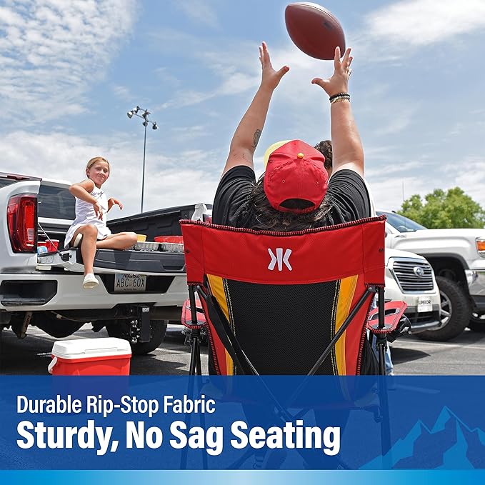 Kijaro Dual Lock Pro Sports Fan Folding Chair, 26" L x 35.5" W x 37" H, Kansas City Chiefs