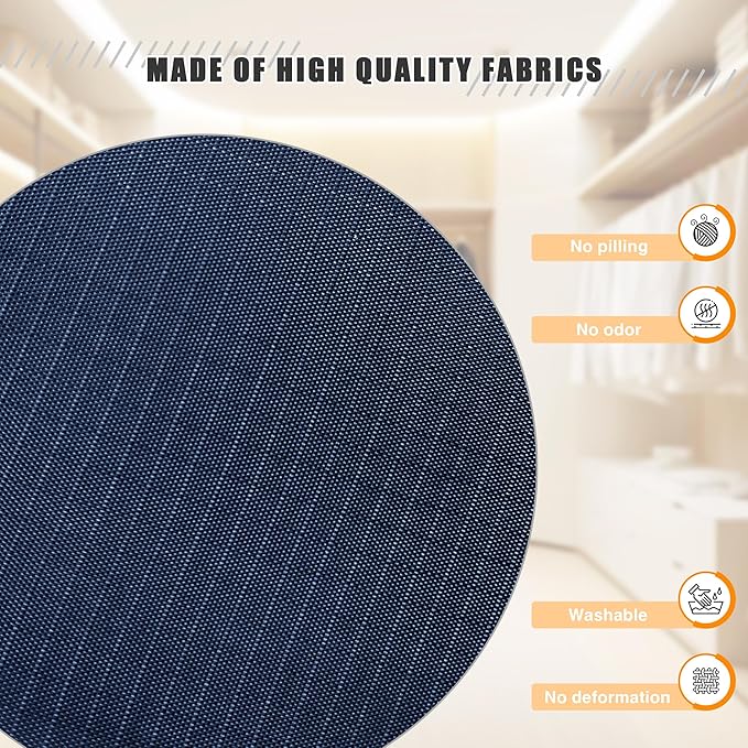 Hanging Closet Organizer - 4-Shelf, Easy Mount Foldable Wardrobe Storage Shelves for Clothes, Handbags, Shoes & Accessories - Washable Oxford Cloth Fabric, Navy Blue