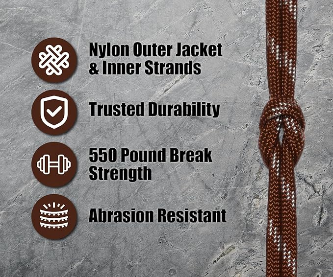 BORED? PARACORD! 550 lb Paracord - Ideal for Crafting, Camping, DIY Projects, Active & Military Outdoors - Strong Survival Rope - Tactical Parachute Cord Type III - Pig Skin 1000 Feet