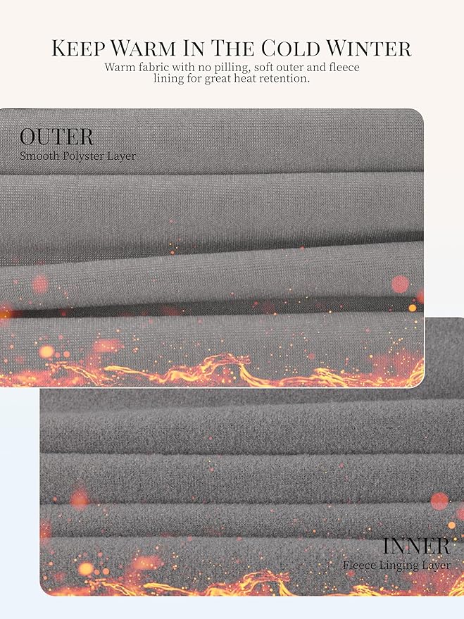 VZV Thermal Underwear for Women, Long Johns for Women Thermal Sets Fleece Lined Base Layer Top and Bottom Set