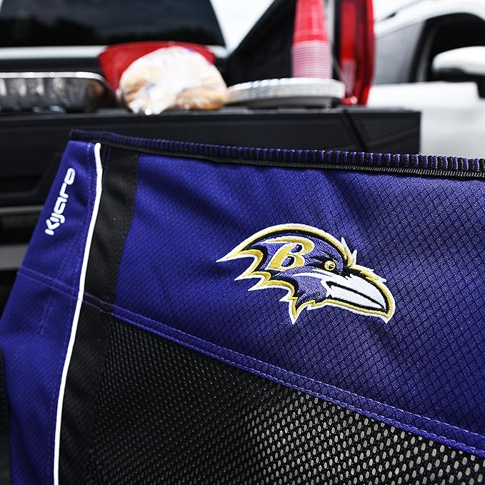 Kijaro Sports Fan Folding Chair, 26" L x 35.5" W x 37" H, Baltimore Ravens