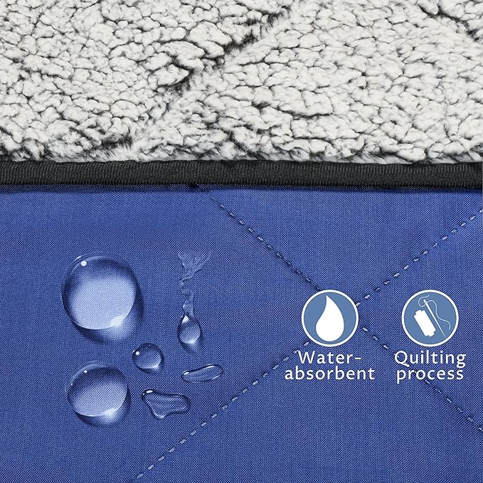 Tirrinia Waterproof Outdoor Blanket with Sherpa Lining, Windproof Triple Layers Warm Comfy Foldable for Camping Stadium, Beach, Picnic, Grass, Concerts, Car, Dog, 51''X 59'' & 59''X 80''