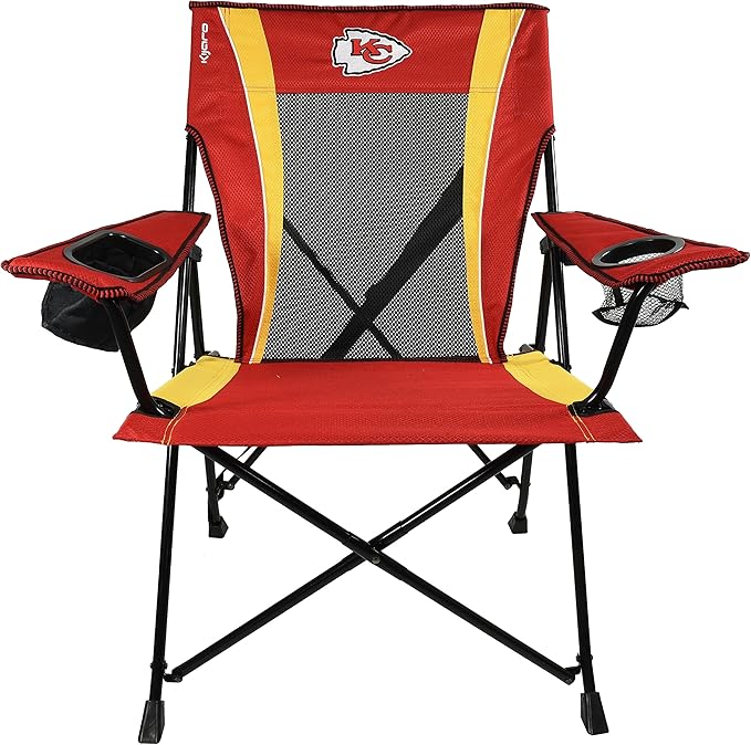 Kijaro Dual Lock Pro Sports Fan Folding Chair, 26" L x 35.5" W x 37" H, Kansas City Chiefs