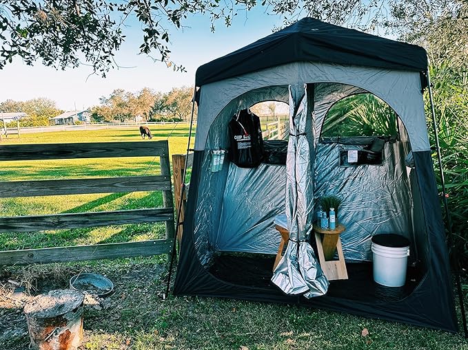 Nice C Camping Shower Tent, Instant Pop Up Changing Tent, Privacy Tent, Outdoor Shower Enclosure, Toilet Tent, Oversize (2 Room)