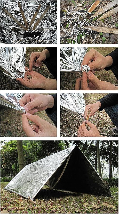 Emergency Foil Thermal Blanket (Pack of 100), 210 x 160 cm (82" x 63") Emergency shelter Survival Reflective Blankets Perfect for Outdoors, Hiking, Survival, Marathons or First Aid