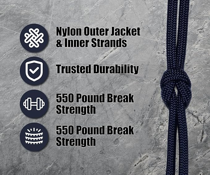 BORED? PARACORD! 550 lb Paracord - Ideal for Crafting, Camping, DIY Projects, Active & Military Outdoors - Strong Survival Rope - Tactical Parachute Cord Type III - Acid Midnight Blue 1000 Feet