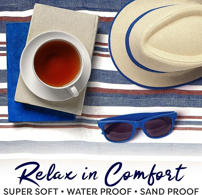 scuddles 60" x 80" Extra Large Outdoor Picnic Blanket – Waterproof, Foldable Travel Mat for Beach, Camping, Grass, Lawn, Park – Dual Layer, Sand-Free, Soft Throw Rug Fits 4 Adults, Summer Accessories