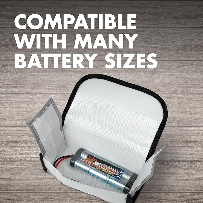 Tenergy 2 Pack, Fire Retardant Lipo Bags, Battery Bags for Charging and Storage, 7.3x3x2.4 inches Each