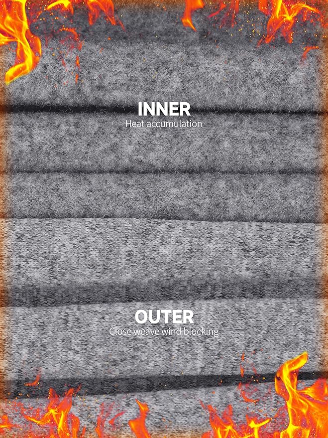 VZV Thermal Underwear for Men Fleece Lined Long Johns for Mens Thermals Top and Bottom Set Soft Base Layer for Winter