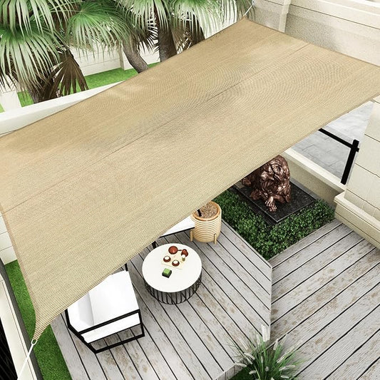 Sun Shade Sail Canopy, 12' x 16' Rectangle 95% UV Block Shade Cover for Outdoor, Backyard Patio, Lawn, Garden, Sandbox Carpor Sand