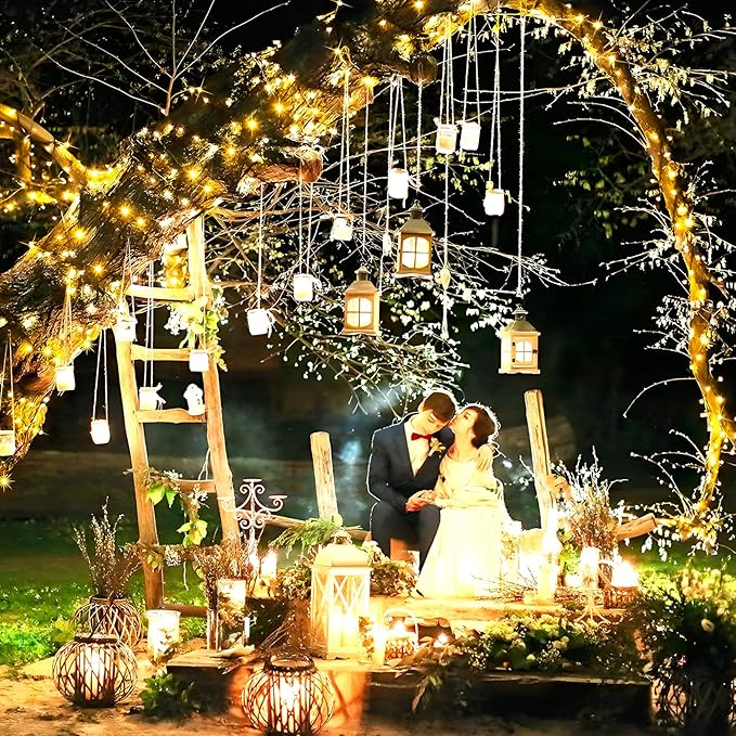 KNONEW 532FT Outdoor Christmas Fairy Lights Plug in,1600 LED String Lights Outdoor Waterproof 8 Modes Memory Times for Wedding Bedroom Walls Garden Trees Decoration(Warm White)