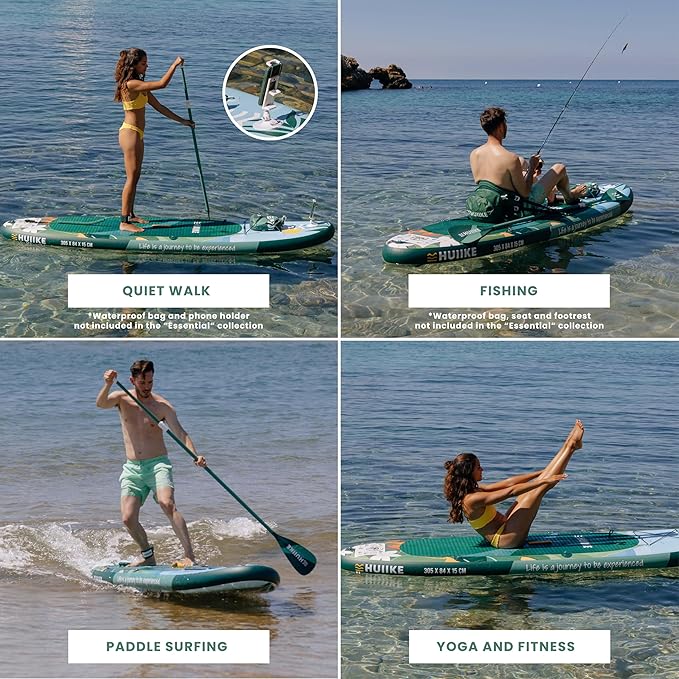Inflatable Paddle Board for Adults with Accessories Included, Oar, Fins, Pump. Stand Up Paddleboard Great Stability and Resistance. 10’ x 33" x 5.9", Maximum Load 286 lb