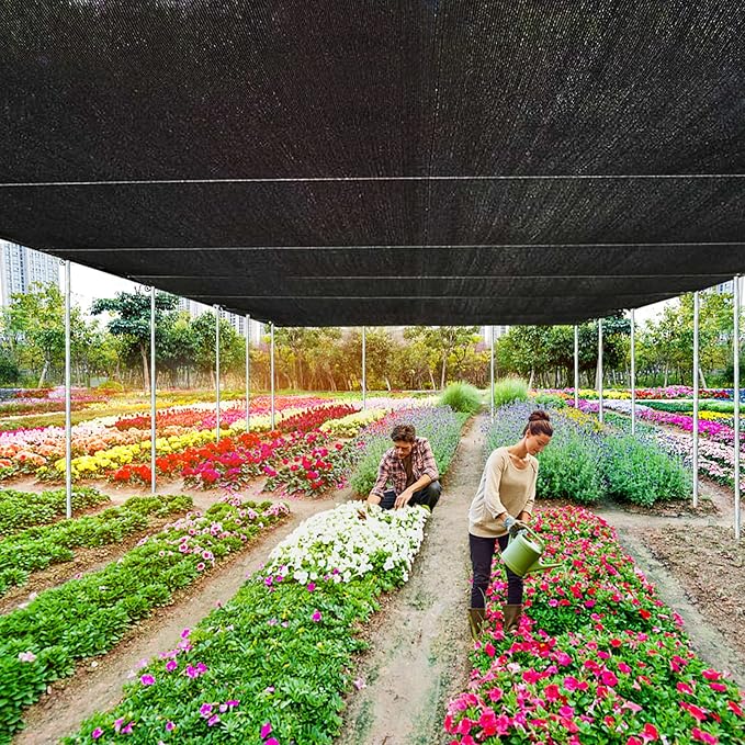 QLOFEI Shade Cloth for Garden, 90% Sunblock Neting Cover Shade Cloth with Grommets, Sun Protection Screens for Patio Kennel Chicken Coop Pergola Greenhouse Plants Cover Mesh Tarp, 10x15 FT