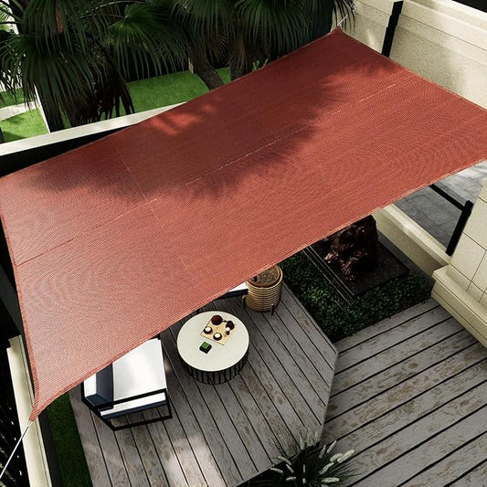 Sun Shade Sail Canopy, 16' x 20' Rectangle 95% UV Block Shade Cover for Outdoor, Backyard Patio, Lawn, Garden, Sandbox Carpor Brick Red
