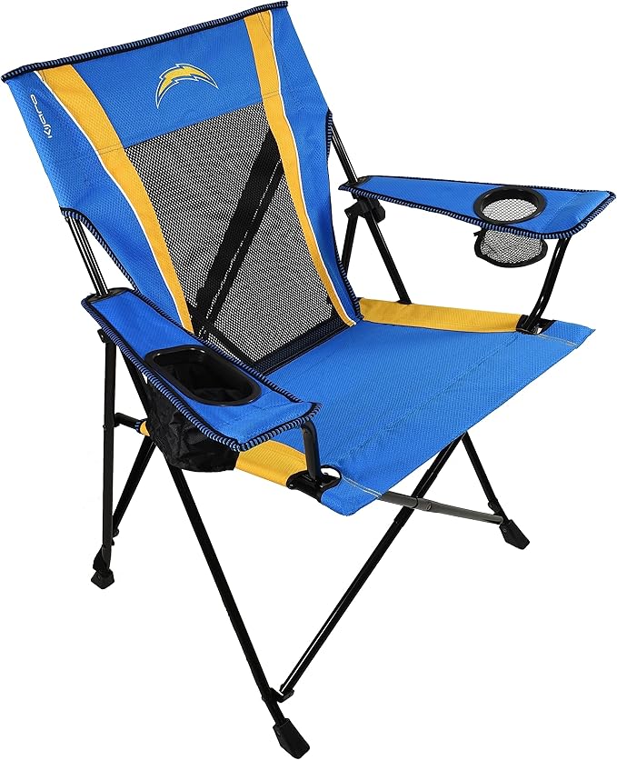 Kijaro Sports Fan Folding Chair, 26" L x 35.5" W x 37" H, Los Angeles Chargers