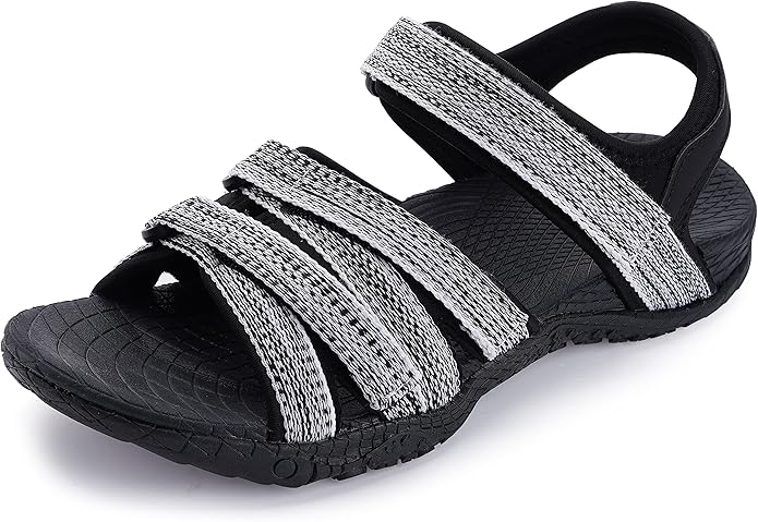 WHITIN Women’s Hiking Sandals with Arch Support | Adjustable Hook and Loop Straps | Durable Sport Sandals for Outdoor Adventure