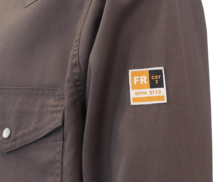 KONRECO FR Shirts for Men Fire Resistant Button Down Work Shirt 100% Cotton 6.5oz Lightweight Welding Shirts