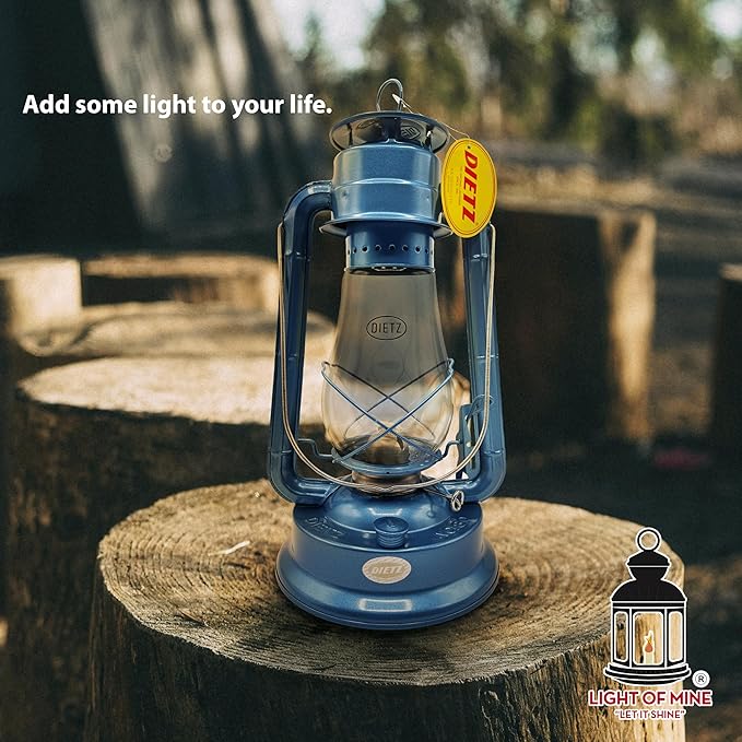 Light of Mine - Dietz #80 Blizzard Oil Lantern with 7/8" Replacement Wick Strips (Blue)
