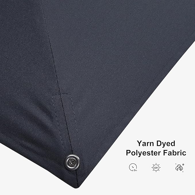 PURPLE LEAF 10 Feet Patio Umbrella with Base Outdoor Cantilever Solar Powered LED Square Umbrella Aluminum Offset Umbrella with 360-degree Rotation for Garden Deck Pool Patio, Grey