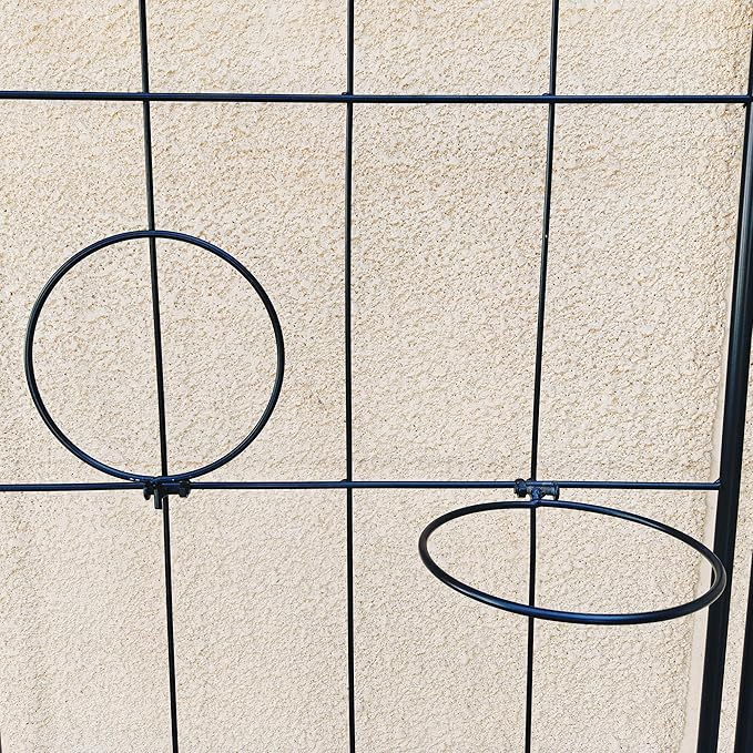 Metal Garden Trellis Rustproof Trellis for Climbing Plants Outdoor Flower Support (Black-4 Pack, 78.7"x19.7")