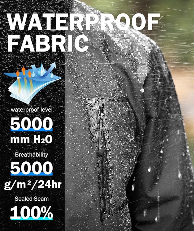 SWISSWELL Mens Rain Jackets Waterproof with Hood Men Windbreaker Jackets Lightweight Rain Coats for Golf Fishing Hiking