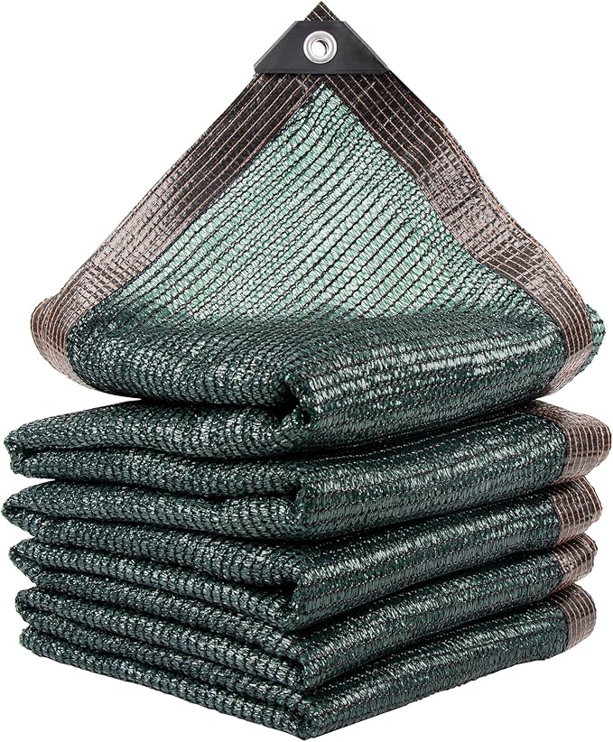 60% 20 X 20 FT Green Shade Cloth, Outdoor Woven Sun Shade with Grommets, Durable Breathable Netting Shading Antifreezing for Patio, Garden, DIY Home, Plants Cover, Greenhouse, Dog Kennel