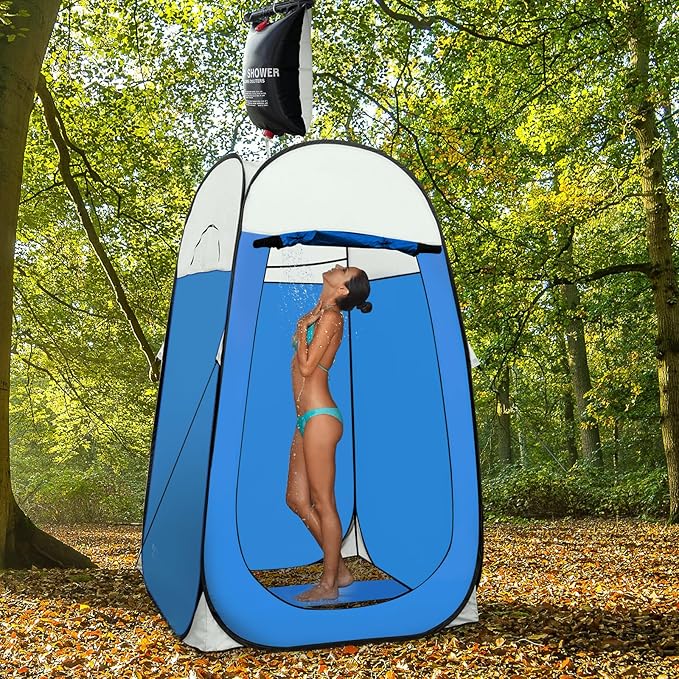 Leader Accessories Pop Up Shower Tent Dressing Changing Room Privacy Portable Camping Shelters 4' x 4' x 78" H Extra-Large Space