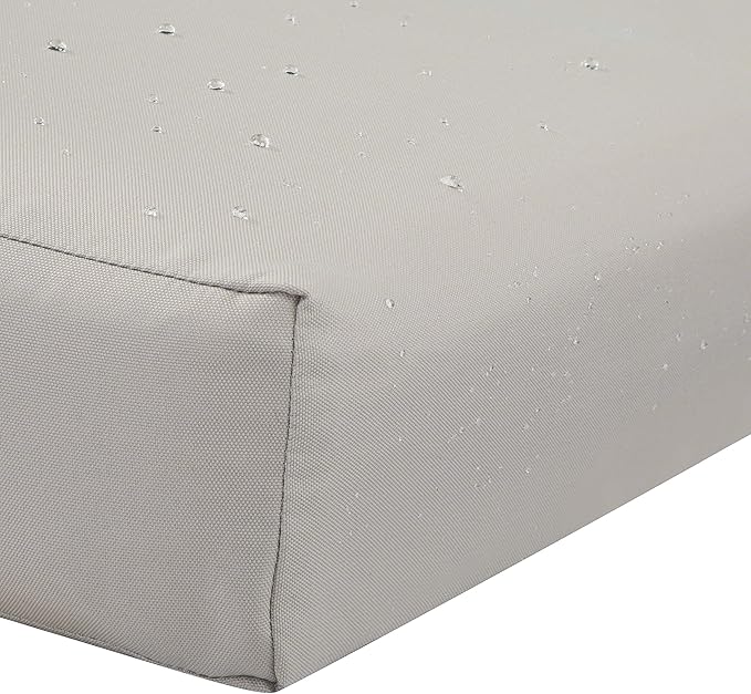 Classic Accessories Ravenna Water-Resistant 17 x 15 x 2 Inch Patio Seat Cushion, Mushroom, Chair Seat Cushion