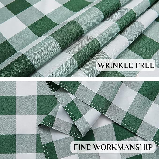 Softalker Gingham Checkered Rectangle Tablecloth - Waterproof Buffalo Plaid Table Cloth Stain Resistant Washable Table Cover for Picnic/Camping/Outdoor - Hunter Green, 60 x 102 Inch